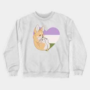 Genderqueer Pride Corgi Crewneck Sweatshirt